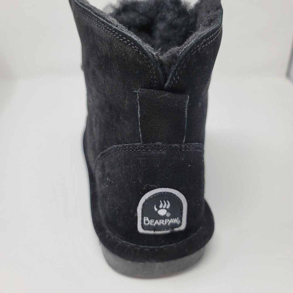 Bearpaw Kerri Suede Lace Up Ankle Snow Boots Booties Size 8 Wide Black Neverwet‎ - Picture 13 of 15